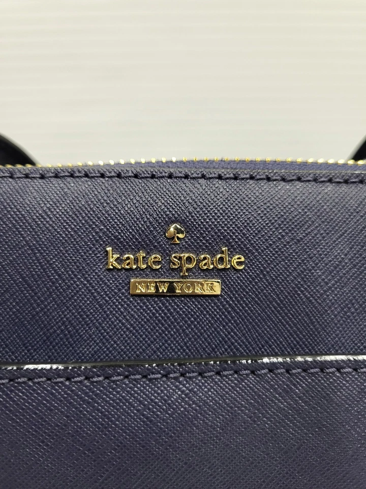 Bolso de Mano Kate Spade New York Para Mujer Azul Marino Cuero Saffiano Cremallera Superior Cartera de Hombro Foto 2 de 4