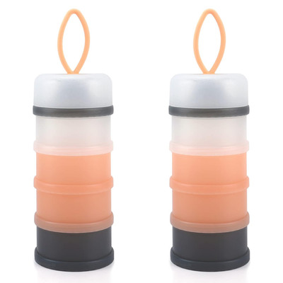 2 Pack Baby Formula Dispenser on the Go, Stackable Non-Spill Portable Milk Powde