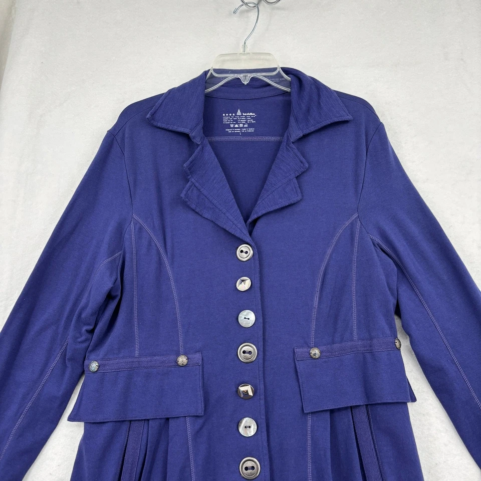 Chaqueta Buda Neón Mujer Talla L Púrpura Longline Blazer Botones Artísticos Lagenlook Foto 2 de 4