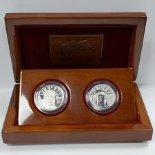 2007-W 1/2 oz Platinum American Eagle 2-Coin Set 10th Anniv - No CoA - G5637