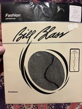 Vintage Bill Blass Fashion Pantyhose Sandalfoot Size A Black WAVY BACKSEAM