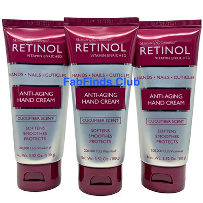 3x Retinol Hand Cream CUCUMBER Scent Sealed Hands,Nails,Cuticles 3.52oz each