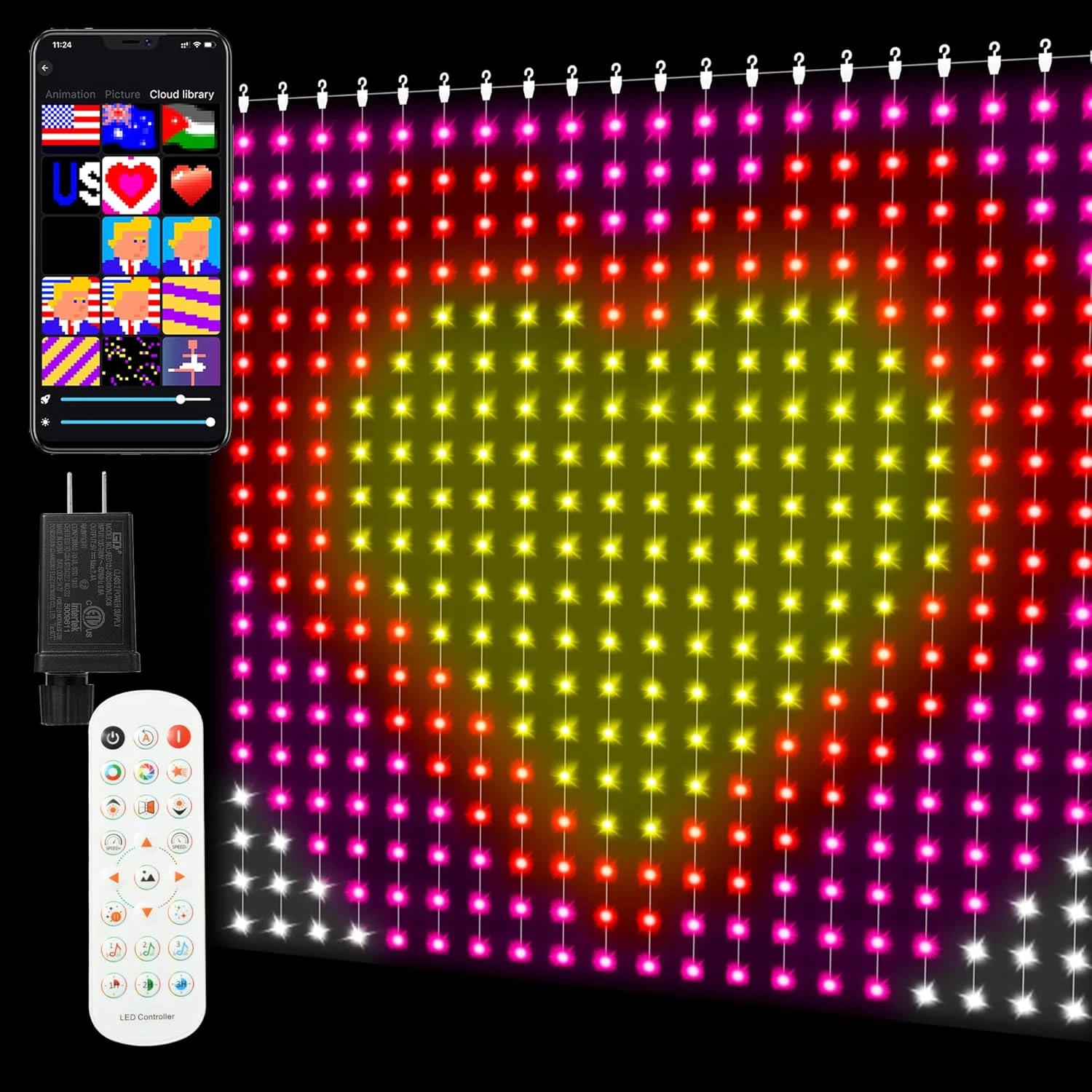 Color Changing Smart Curtain Lights 400 LED with App & Remote for Decor