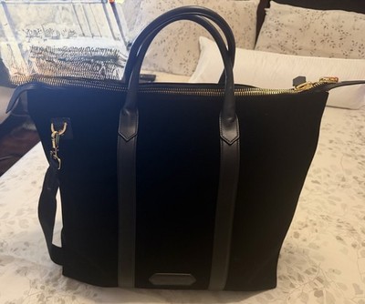 Tom Ford Large Black Tote Bag Zip Top Double Handles Detachable Strap Lined