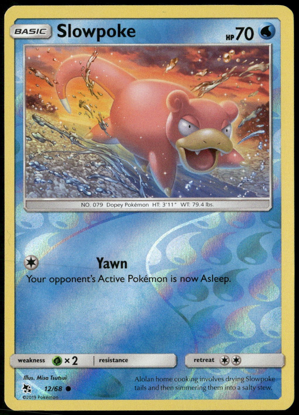 Slowpoke Reverse Holo 12/68 Hidden Fates NM