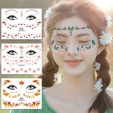 Waterproof Glitter Face Sticker Temporary Tattoo for Festival Party Body Art