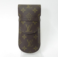 LOUIS VUITTON Leather Glasses Case Monogram Accessory F 46082