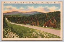 Vintage Linen Postcard Rouzersville Mountain Sunshine Trail Hwy Pa