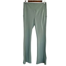 BSP Better Sports Performance Legging Women's Large Green Flare Pockets Athletic