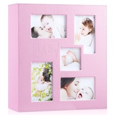 Ywlake Baby Photo Album 4x6 500 Pocket Pictures, Leather 500 Pockets, Pink