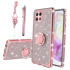 for T-Mobile Revvl 7 5G Case for Women Girls Glitter Crystal Soft Glitter Rose