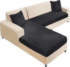 Sectional Couch Cover 3 Pieces Velvet Separate Couch Cushion Covers L Shape Soft