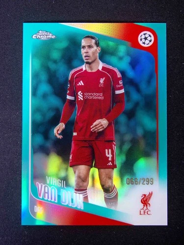 2025-26 Topps Chrome UEFA Virgil van Dijk #79 Teal Refractor /299