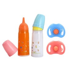 BPA-Free Milk/Juice Bottles w/Caps Fun Magic Doll Feeding Set Kit, 2 Pacifiers