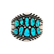 Orville Tsinnis, Vintage, Circa 2000's, Bracelet, Kingman, Navajo, 7 1/4"