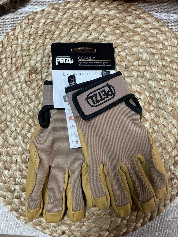 Petzl Cordex Plus Belay Rappel Leather Gloves Medium Tan Climbing Protective