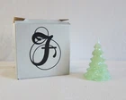Fenton Glass Christmas Tree 3" Sea Foam Green Iridescent W/ STAMP ,original box