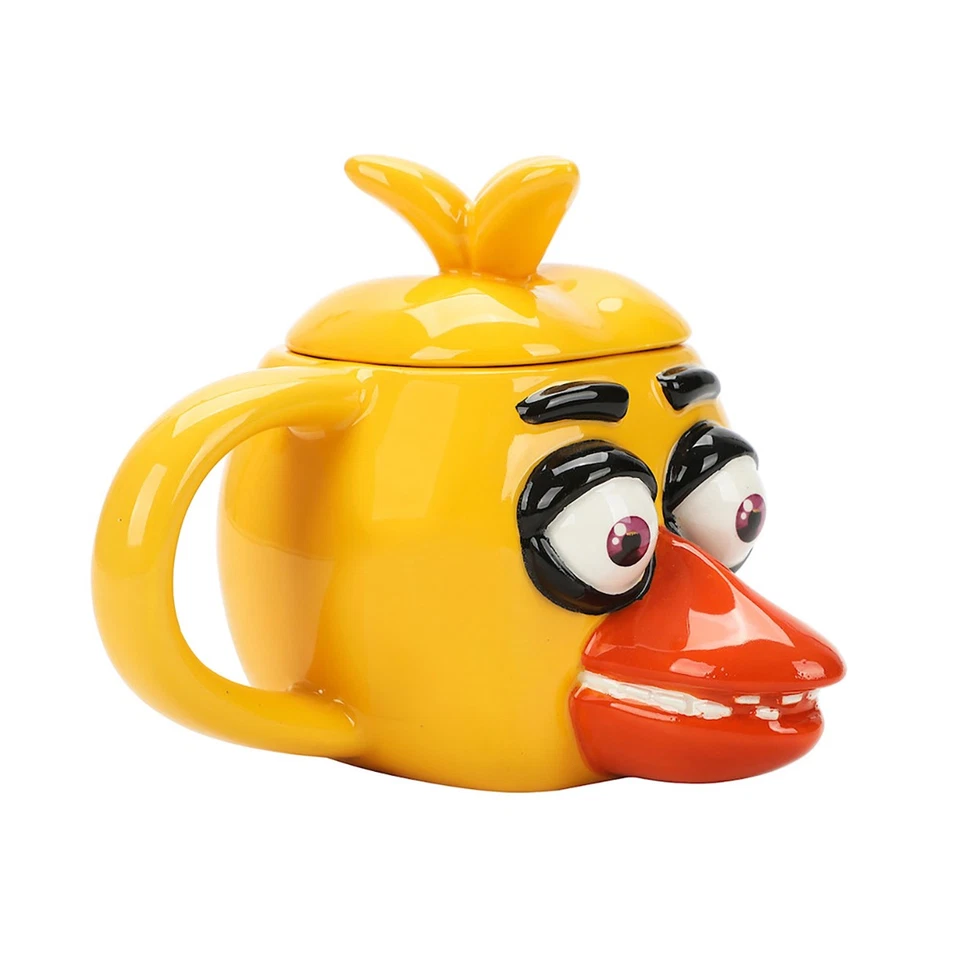 Caneca de cerâmica esculpida com tampa Five Nights At Freddy's Chica 15 oz - Imagem 2 de 4