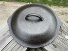 Vintage Lodge #8 Hammered Cast Iron Chicken Fryer Deep Skillet Hammer Finish Lid