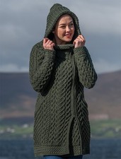 NWT Aran Claddagh Heart Design Side Zip Coatigan , Choose Color Size . SALE
