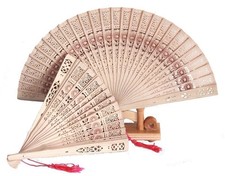 F&auml;cher 2 Stk.Holzf&auml;cher Hand Sommer Wind Luft Sandelholz Sommerf&auml;cher 2023 Neu