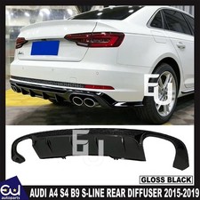 FOR AUDI A4 S4 B9 S LINE REAR DIFFUSER SPOILER LIP PRE-LCI GLOSS BLACK 2015-2019