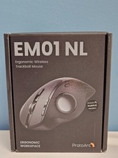 ProtoArc EM01 NL Ergonomic Wireless Trackball Mouse Purple - New in Open Box