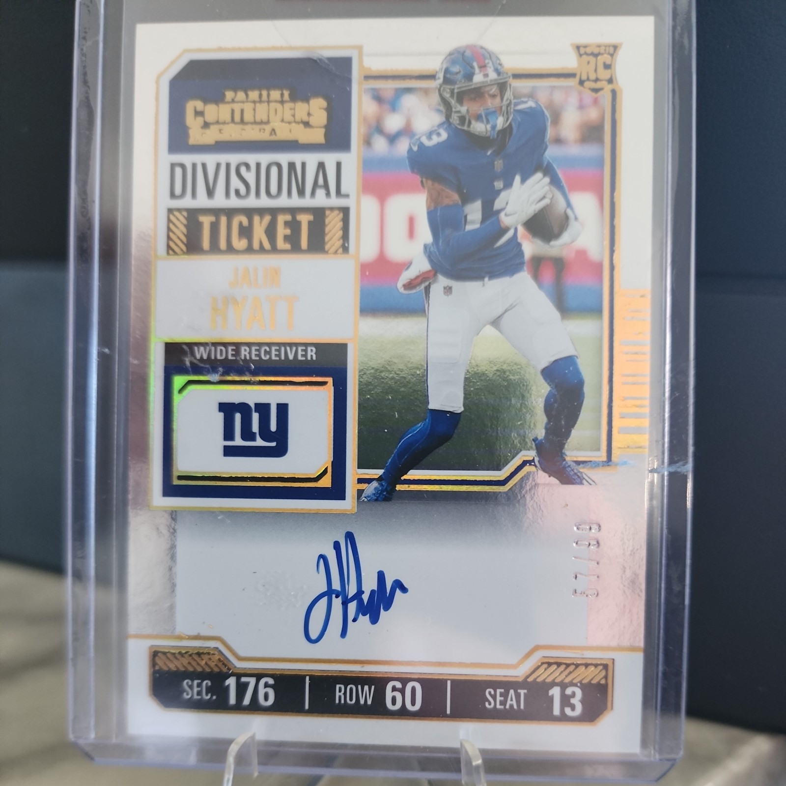 Jalin Hyatt Panini Contenders #115 Autograph Divisional Ticket