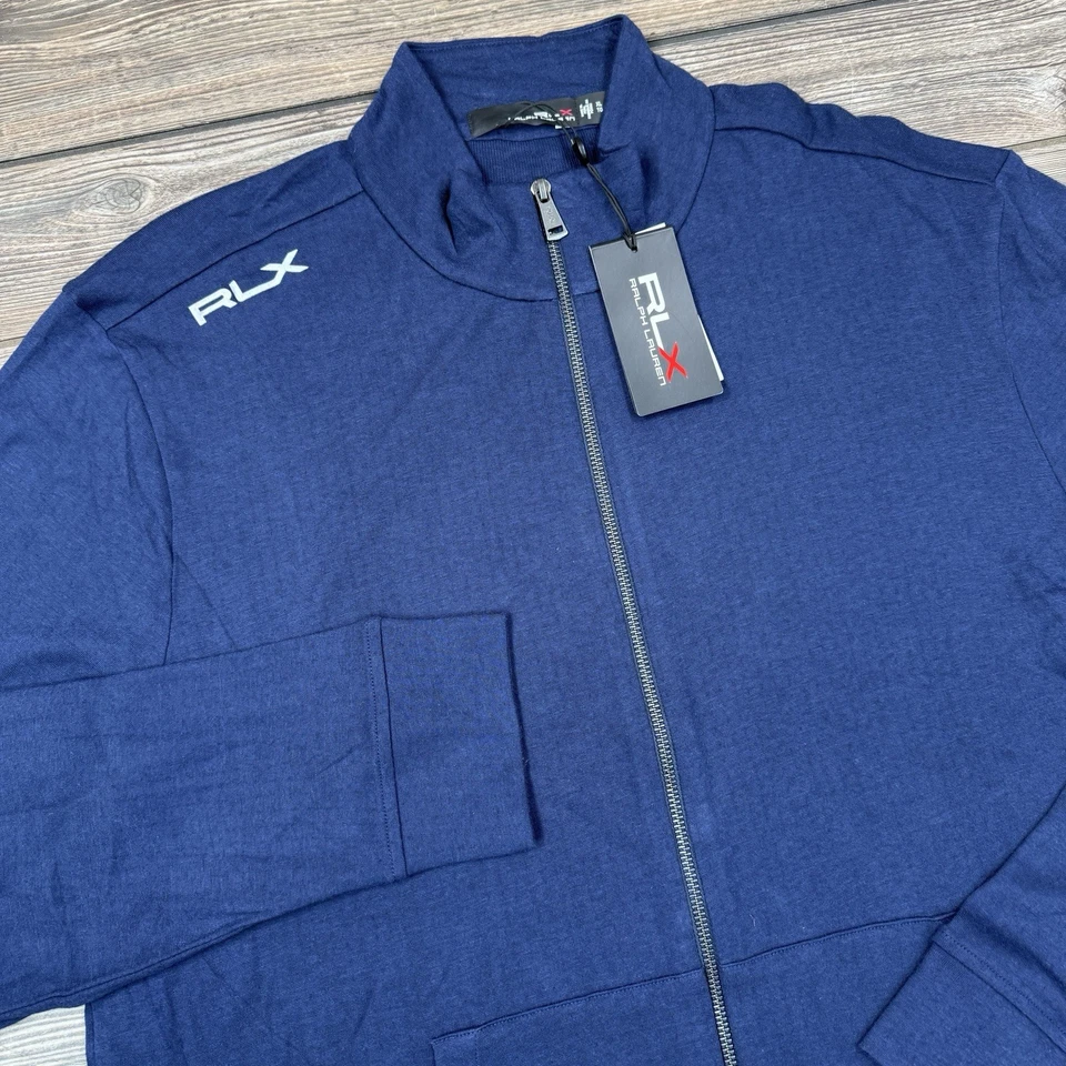RLX Ralph Lauren Men's Golf Full Zip Jacket Cotton Modal Navy Blue Size XL NWT - Image 2 of 4