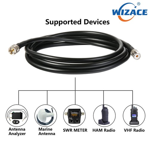 WIZACE 10 ft PL259 to SO239 S-MR400 Extension Cable (50 Ohm), UHF Male to Fem... - Picture 8 of 8