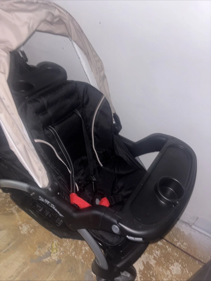 Cochecito de bebé doble de viaje Baby Trend Sit N' Stand con asiento de coche individual, Magnolia Foto 4 de 4