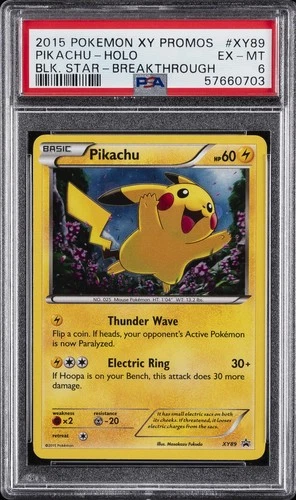 2015 POKEMON XY BLACK STAR PROMOS BREAKTHROUGH #XY89 PIKACHU-HOLO PSA 6