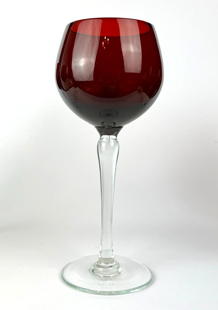 Vintage Bohemia Ruby Red Crystal Wine Glasses Set of 6 Czech Crystal Goblets image 4