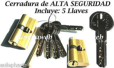 Cerradura TC6 3030L 15 ALTA SEGURIDAD Cilindro Anti Taladro, Ganzua Bombin  TECON