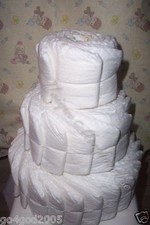 L K....UNDECORATED 3 tier diaper cake
