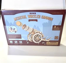 ROKR 3D Wooden Puzzle Medieval Cannon Model Kits Gifts for Adults&Teens 