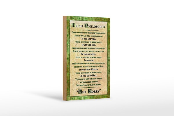 Holzschild Spruch 12X18 Cm Irish Philosophy There Are Only Deko Schild-image