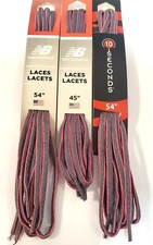 New Balance /10 Seconds Oval Athletic Shoelaces S. Grey w/Neon 45"- 54" - 1 Pair