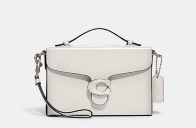 NWT Coach Tabby Box Bag in Glovetanned Leather Chalk CH750 Crossbody