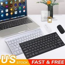 Wireless Keyboard And Mouse Combo Set 2.4G For PC Laptop Computer Full Size Slim