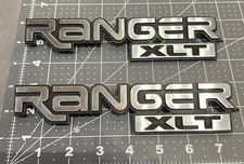 Set 2 1993-2005 Ranger XLT Chrome Fender Emblem Badge Nameplate OEM 043