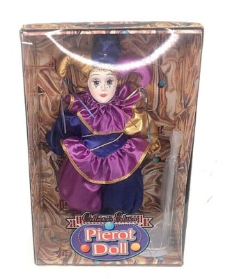 Pierrot Doll Ceramic Clown New Collector's Edition Make Believe Ltd Vintage 1996