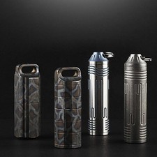 EDC 1 PC Titanium Alloy Antiskid Pill Case Sealed Waterproof Medicine Bottle Box