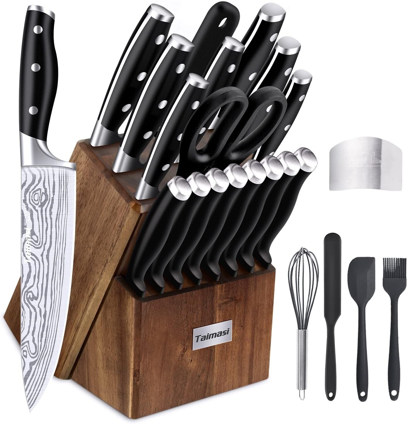 Professional Kitchen Knife Set with Block Wooden German Stainless Steel - 23 Pcs