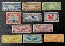 SC# C7-C12, C16, C17, C19 C23 & C24 Awesome Lot of 11 Early Classic Airmails MNH