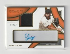 CAMILO DOVAL 2022 Immaculate Clear Prime Relic AUTO 7/32 SAN FRANCISCO GIANTS