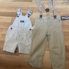 Boys Oshkosh B'gosh Short Overalls Sz12mo, Pants Sz 2t NWT Lot 2