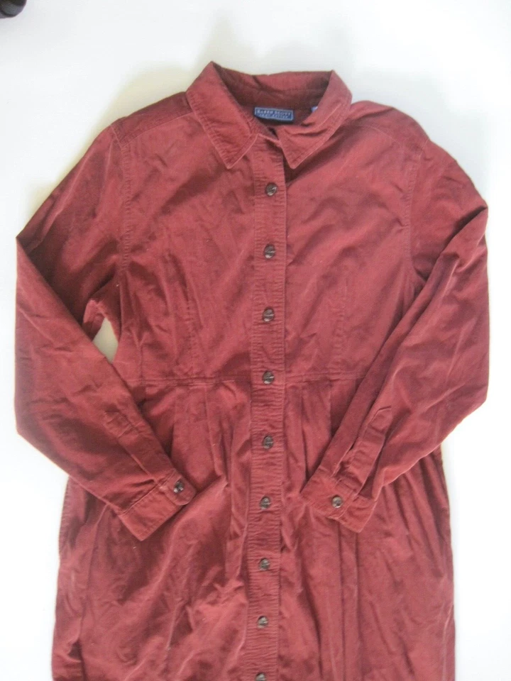 Karen Scott Rust Corduroy Dress Button Down Size 14 - Image 2 of 4