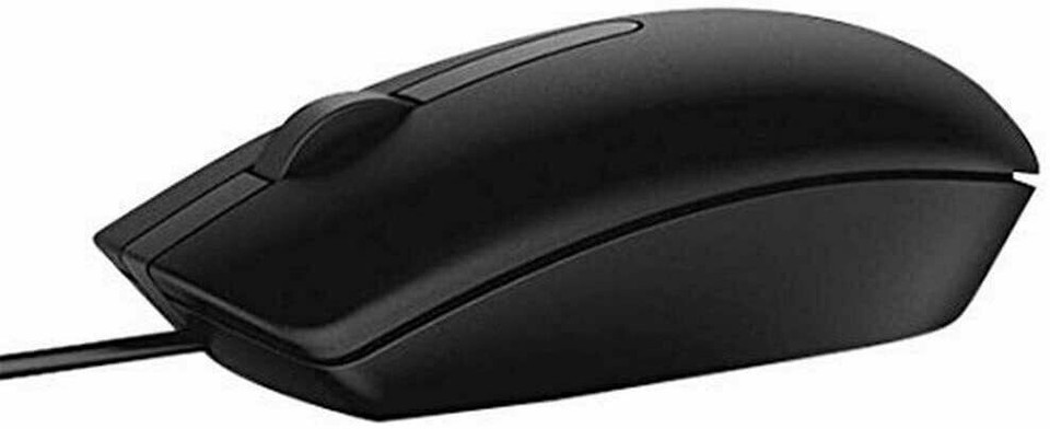 Wired USB Dell Optical Mouse For Pc Laptop Computer Scroll Wheel Black ...