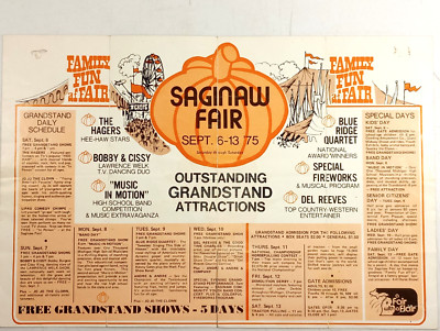 Saginaw Fair Concert Attractions Brochure 1975